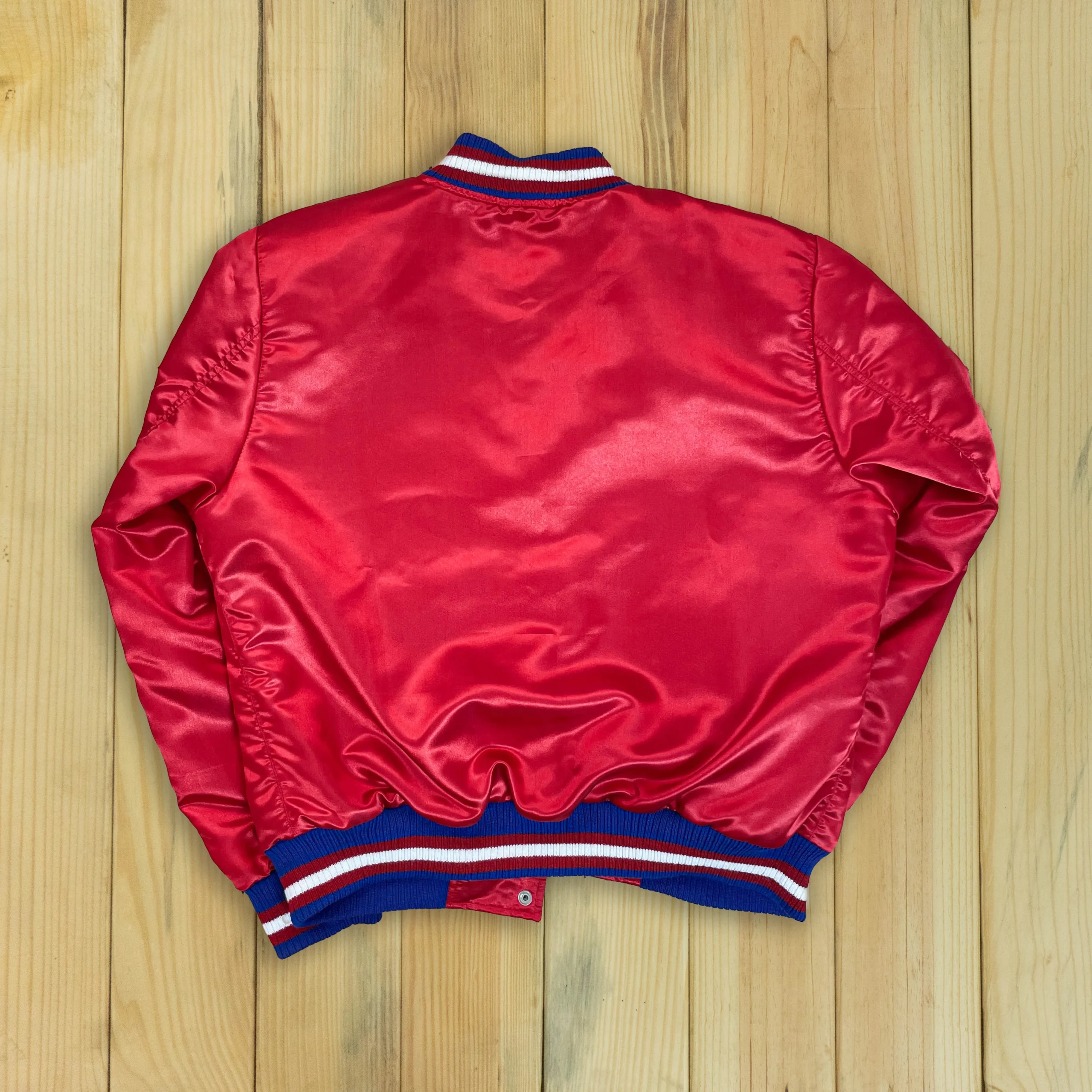 Alternative view of 80’s Montreal Canadiens Vintage Red Satin Bomber Jacket