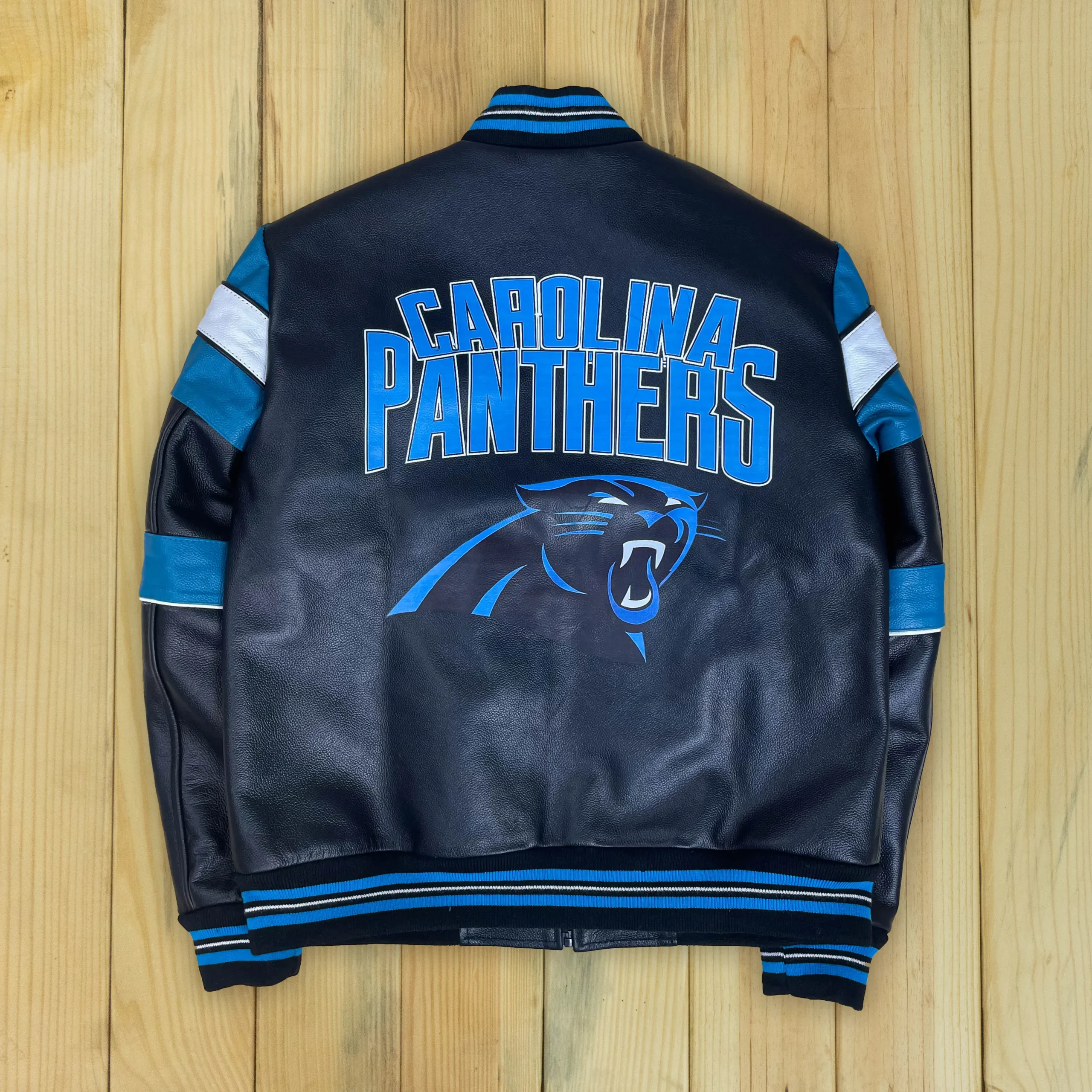 Alternative view of Carolina Panthers Spirit Full Zip Leather Jacket