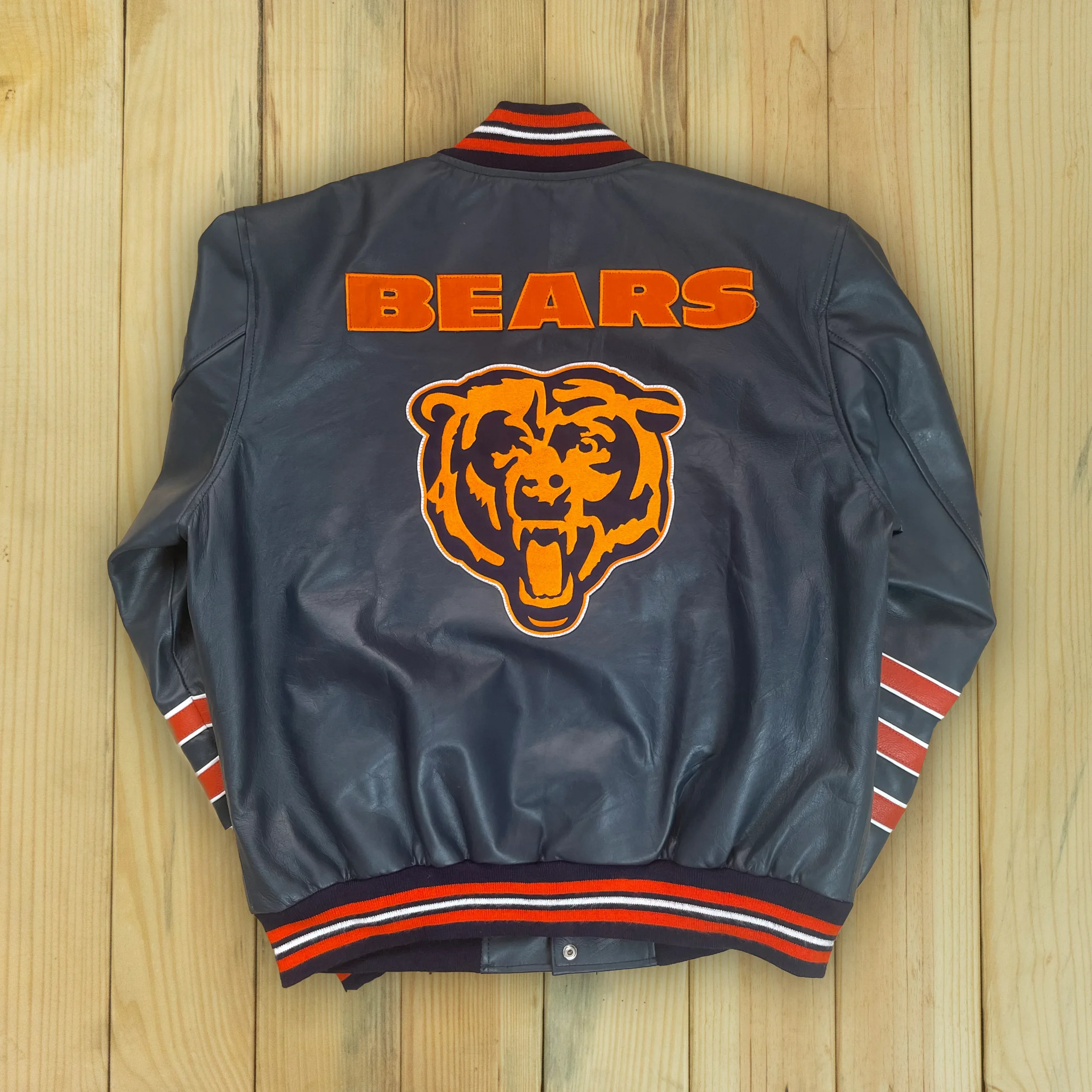 Alternative view of Chicago Bears Full Leather 2.0 Varsity Navy Jacket