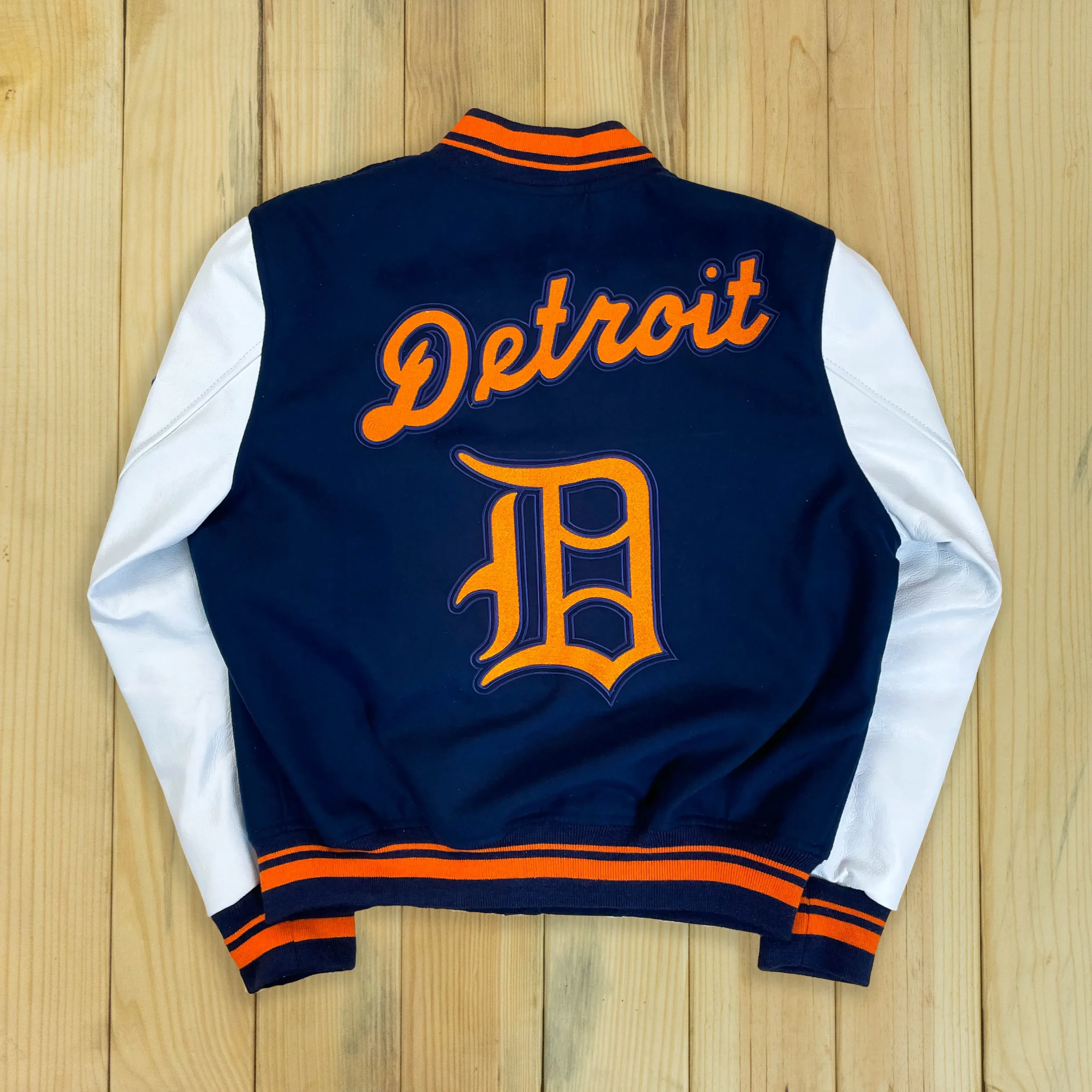 Alternative view of Detroit Tigers Retro Classic Men’s Rib Knitted Wool & Leather Varsity Jacket