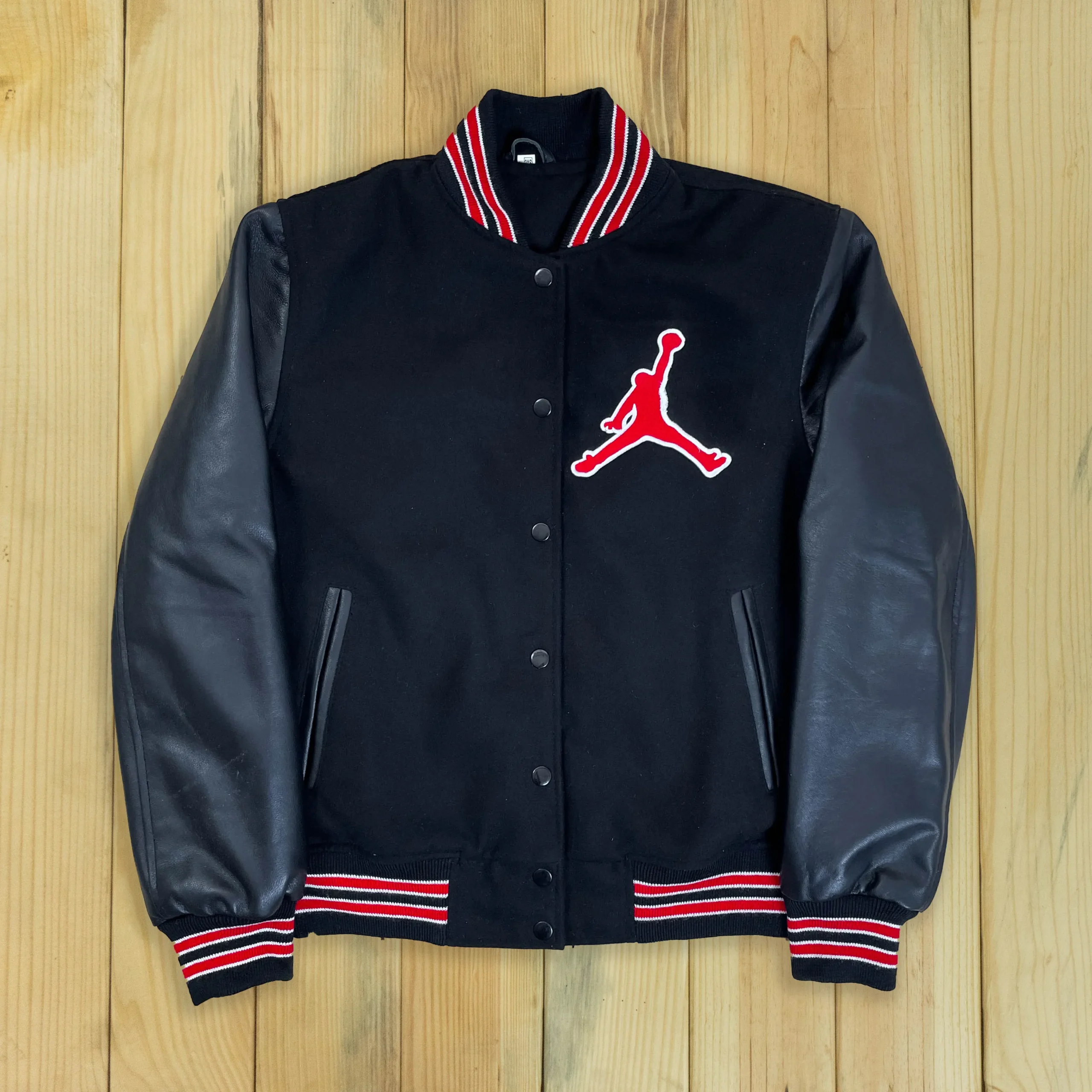 Jordan Women’s Black Wool & Leather Varsity Jacket