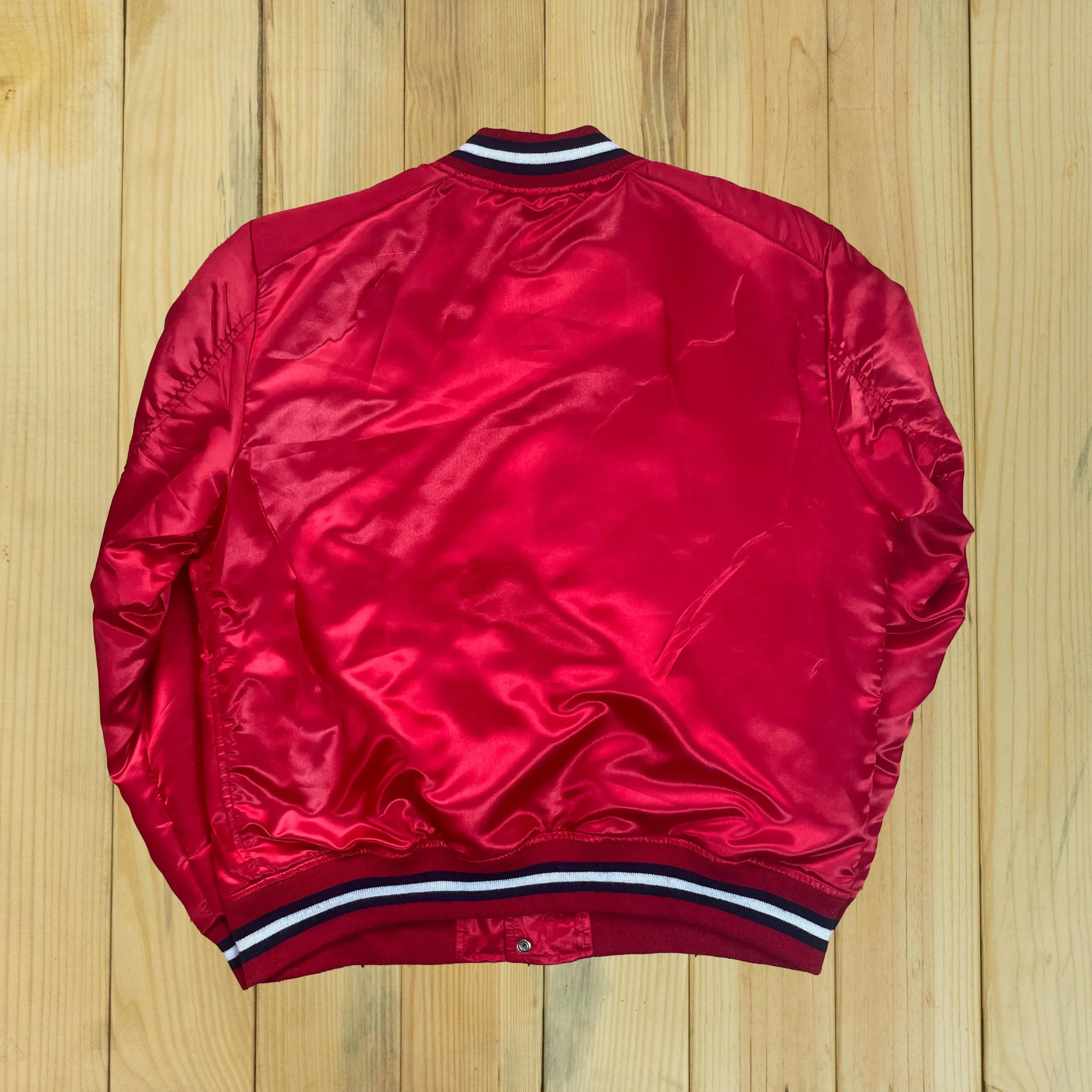 Alternative view of Los Angeles Angels Throwback Wordmark Satin Varsity Jacket