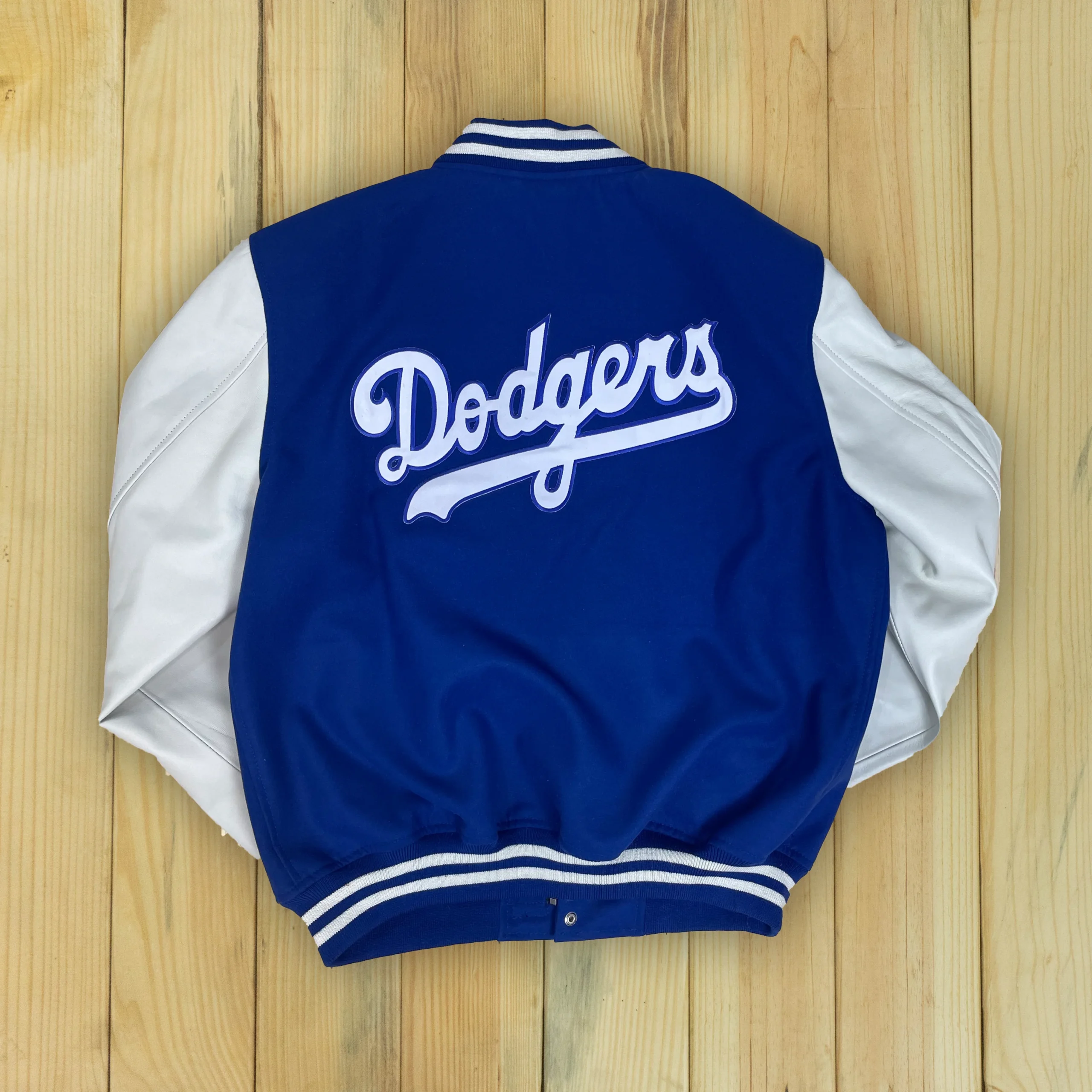 Alternative view of Los Angeles Dodgers Two Tone Wool & Leather Varsity Jacket