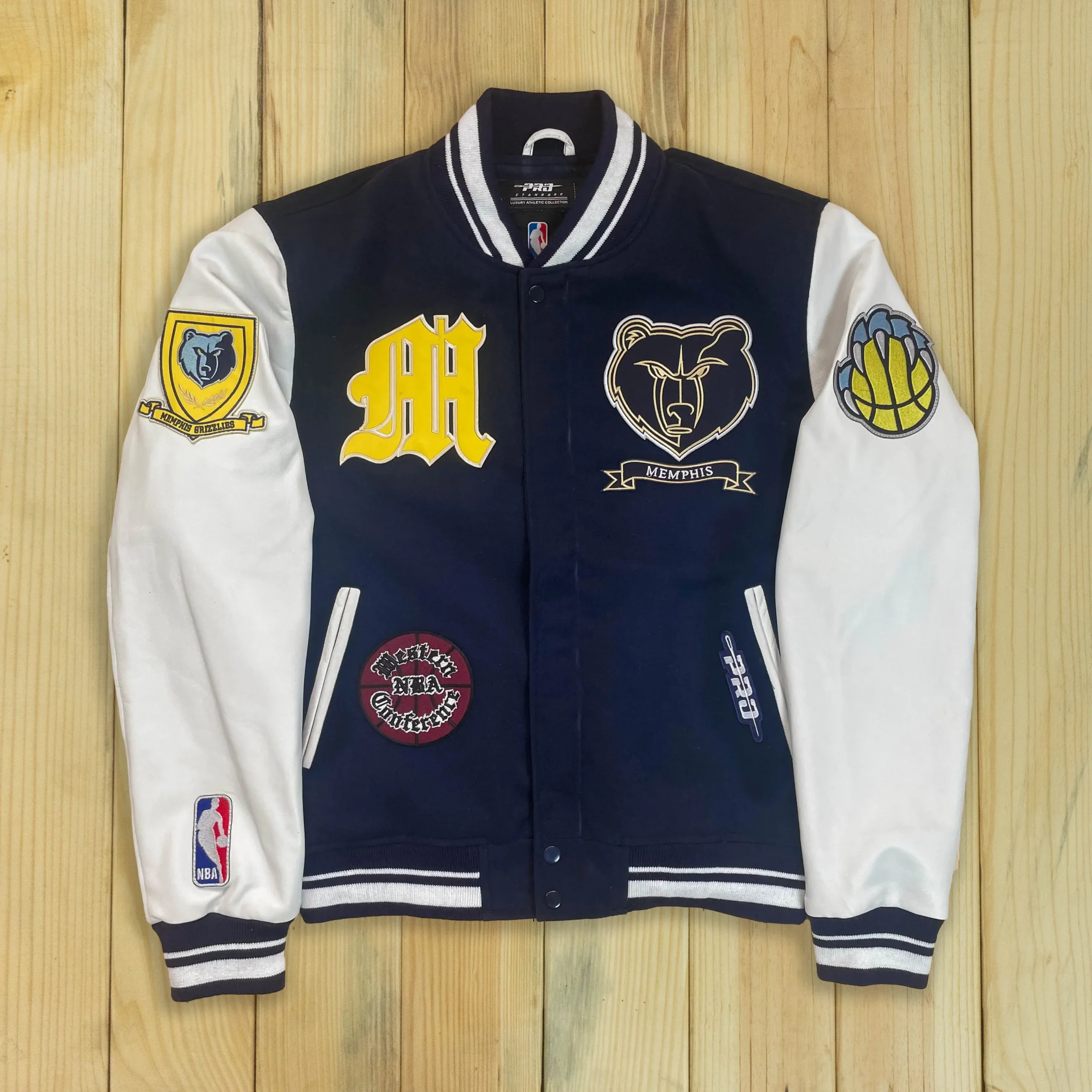 Memphis Grizzlies Pro Prep Wool & Leather Varsity Jacket