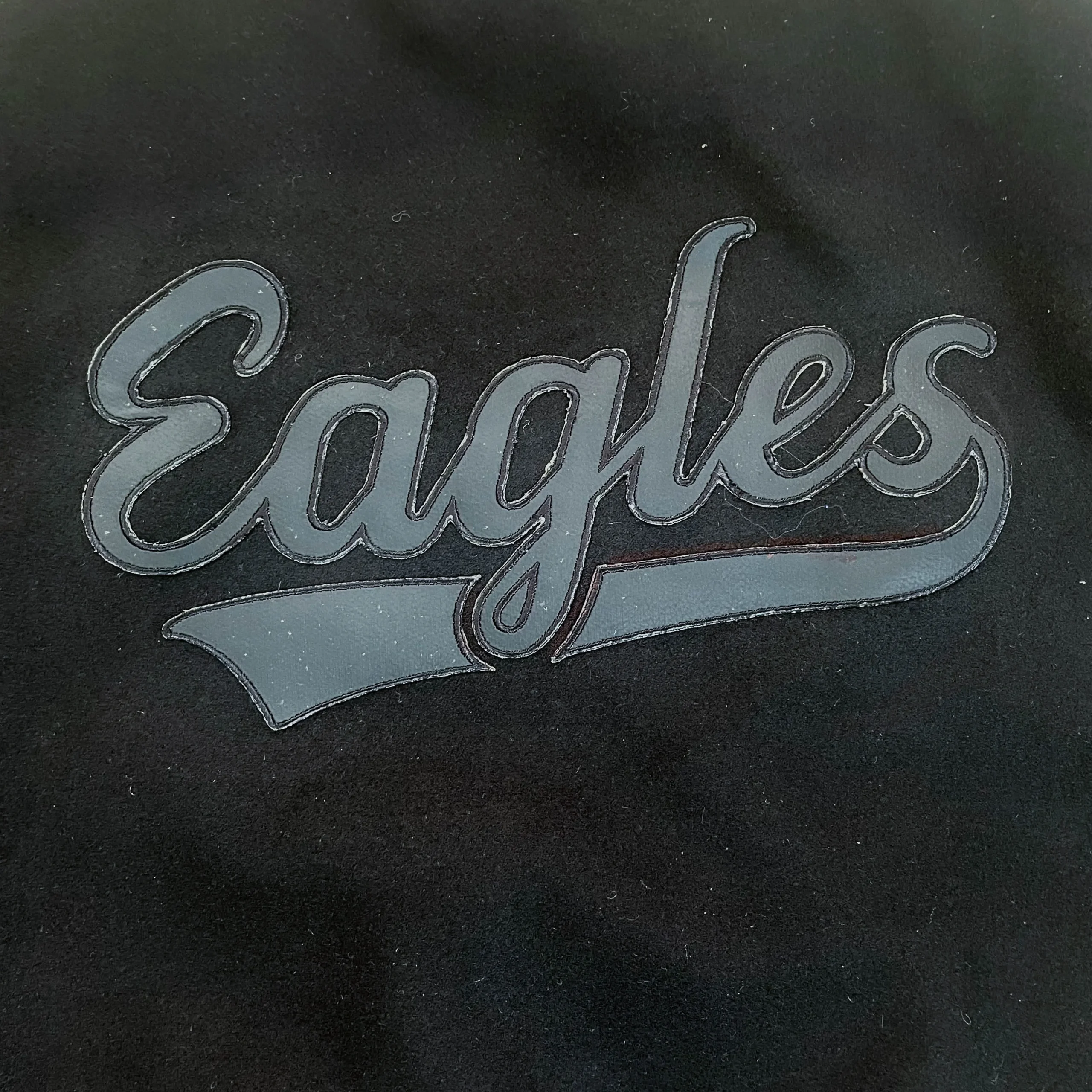 Philadelphia Eagles Black Walk The Tunnel Wool Varsity Jacket - Image 3