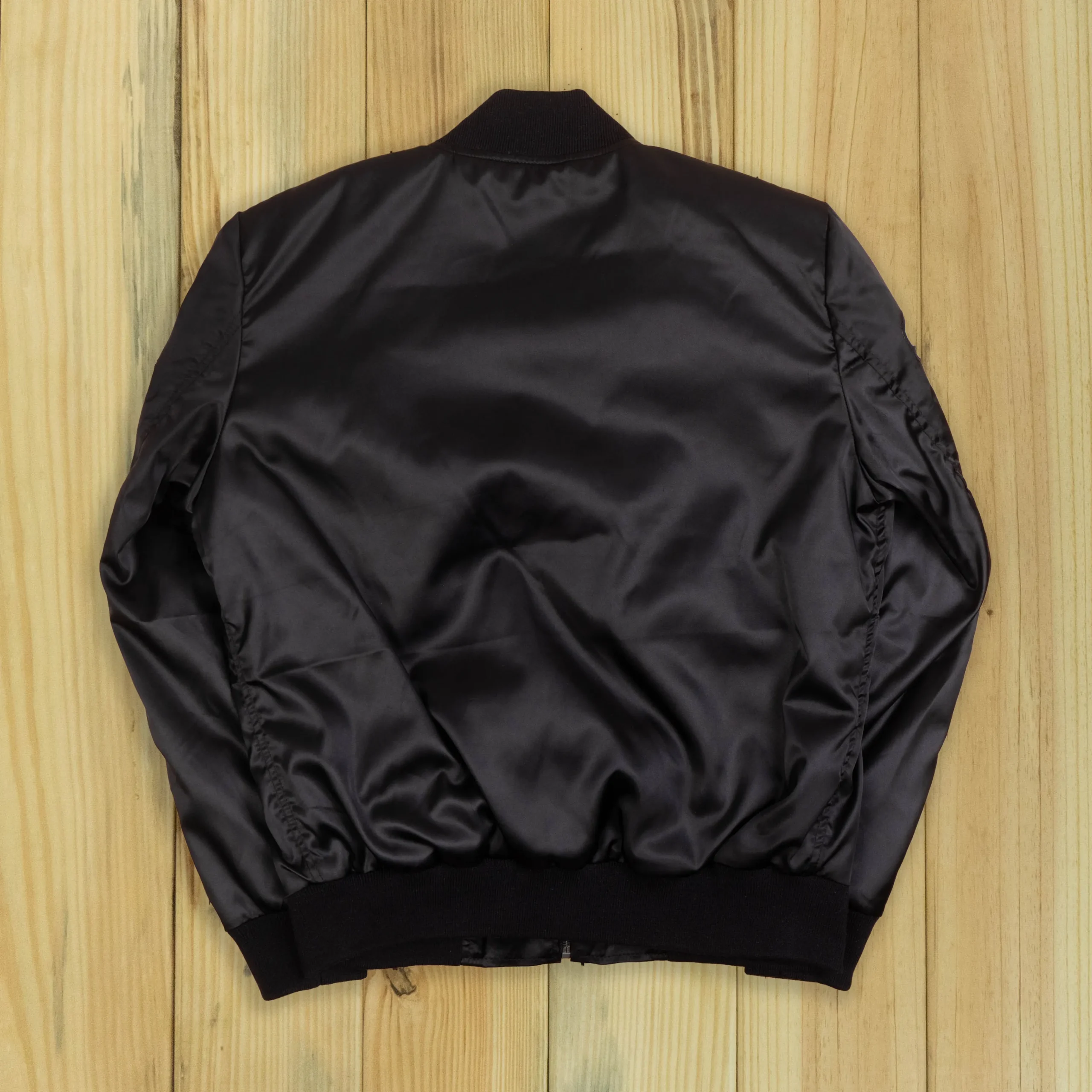 Alternative view of San Antonio Spurs Flight Black Satin Bomber Jacket