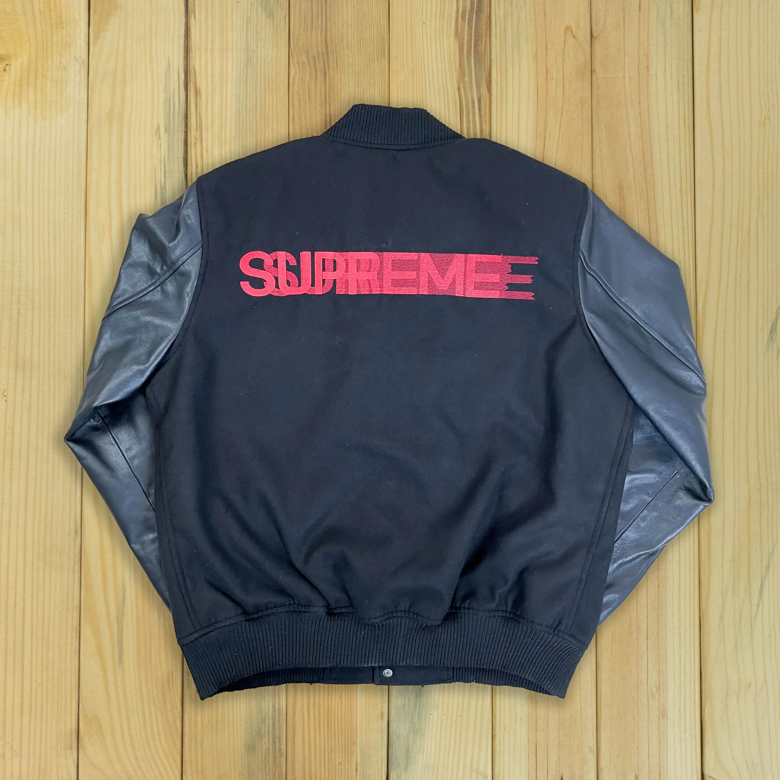 Alternative view of Supreme Motion Logo Black Varsity Jacket