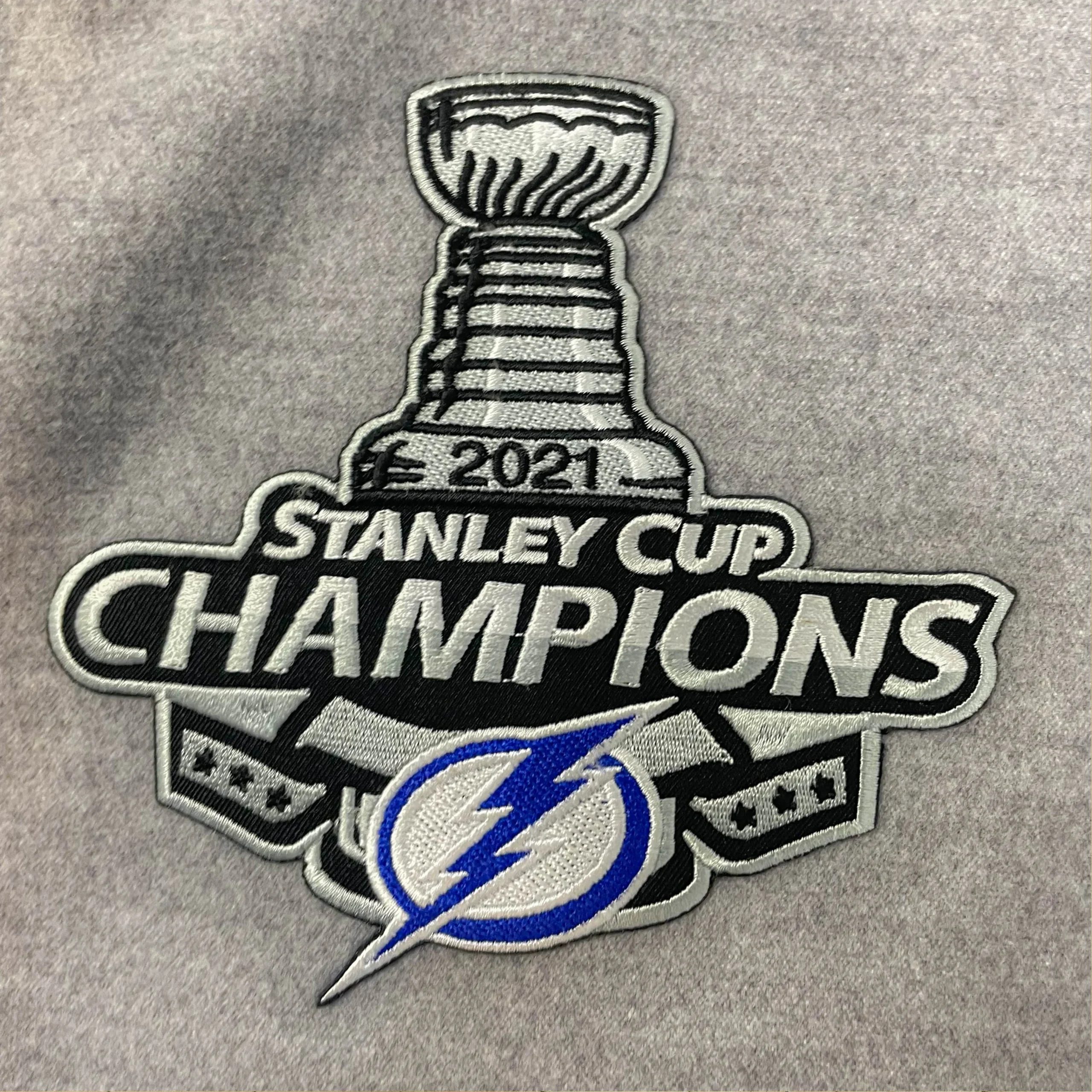 Tampa Bay Lightning 3 Time Stanley Cup Champions Polyester Varsity Jacket - Image 5