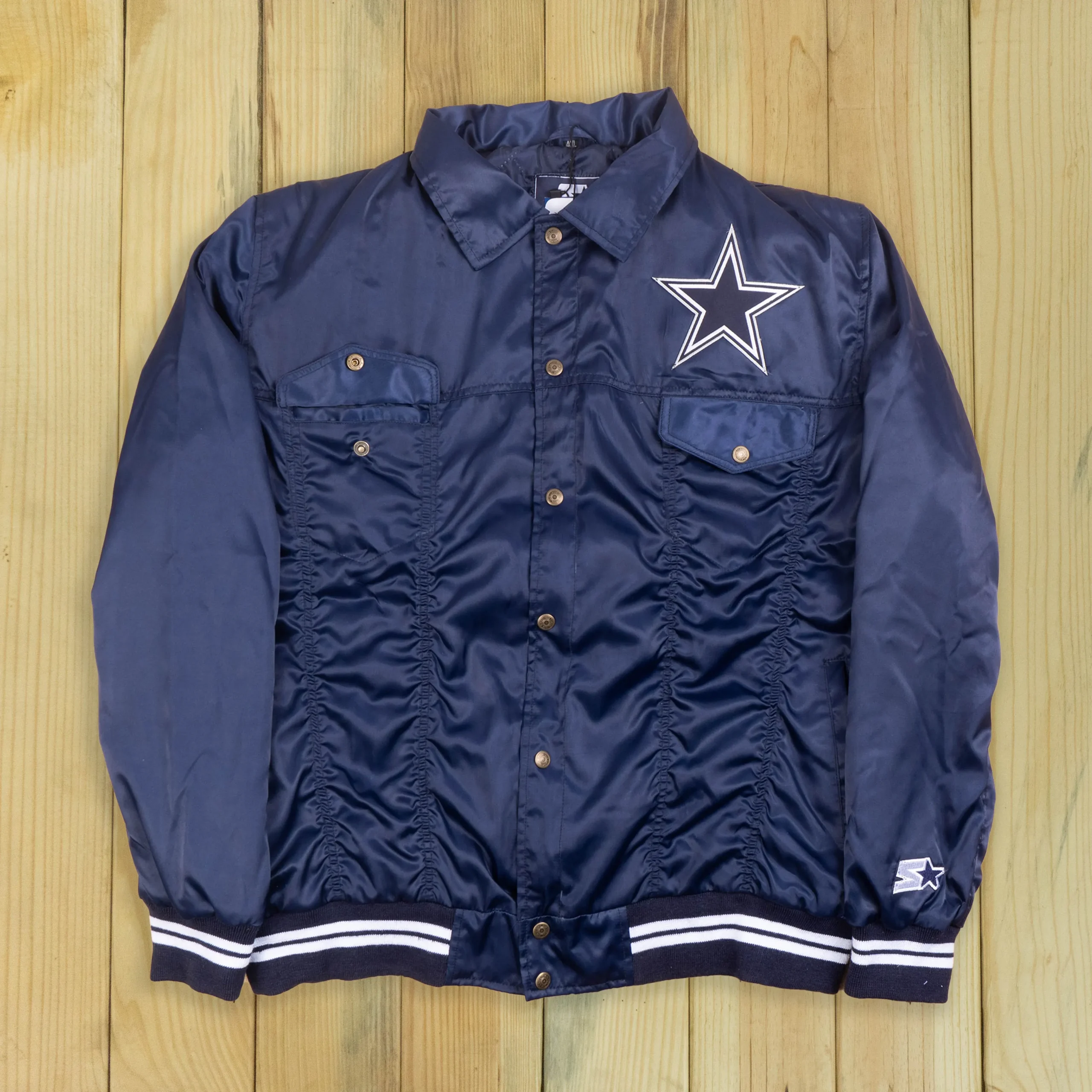 Dallas Cowboys Silver Label Trucker Navy Varsity Jacket