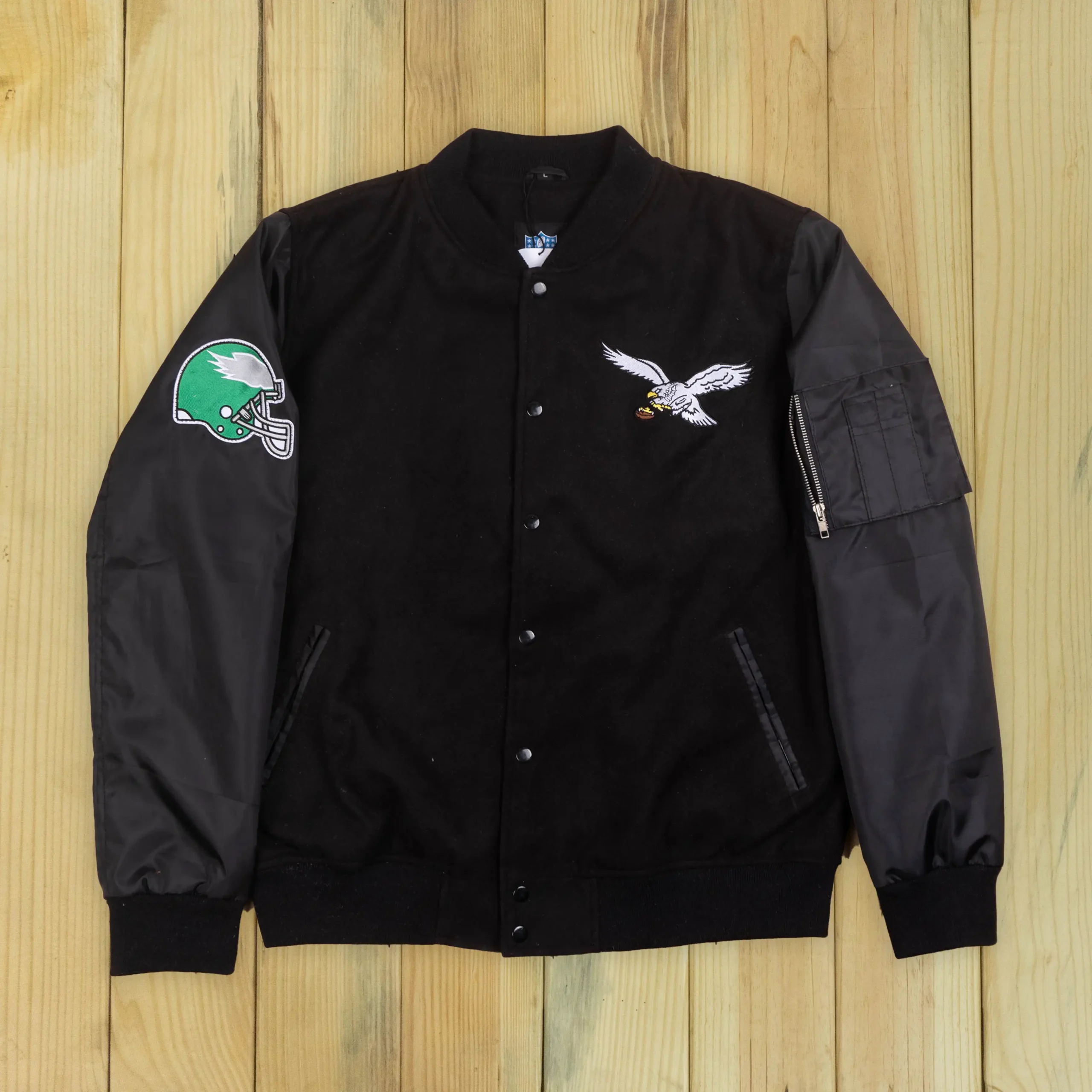 Philadelphia Eagles MA-1 Historic Black Wool Jacket